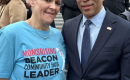 MaryBeth poses with Leader Jeffries on the Capitol steps