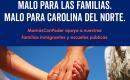 NC HB 10. Mala mapa las familias. Malo para Carolina del Norte