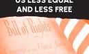 Bill of Rights with an orange filter that reads: Guns make us less equal and less free